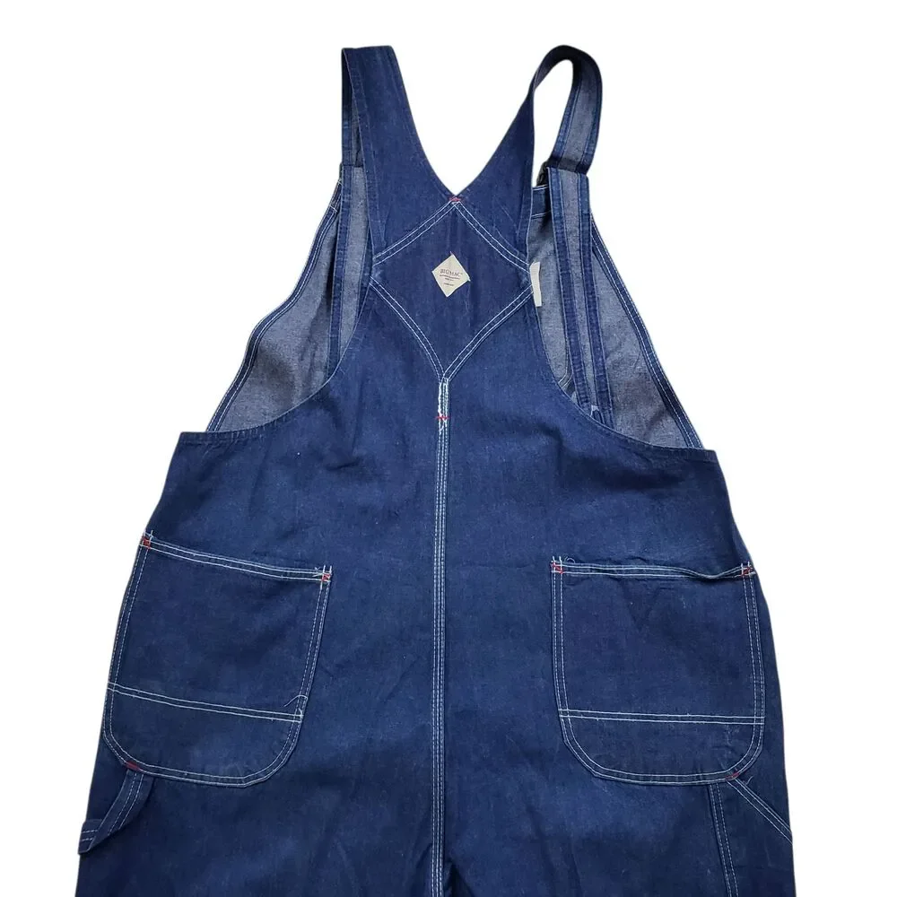 Vintage Big Mac Workwear Denim Bib Overalls Mens 45 Coveralls Jeans - Picture 10 of 13